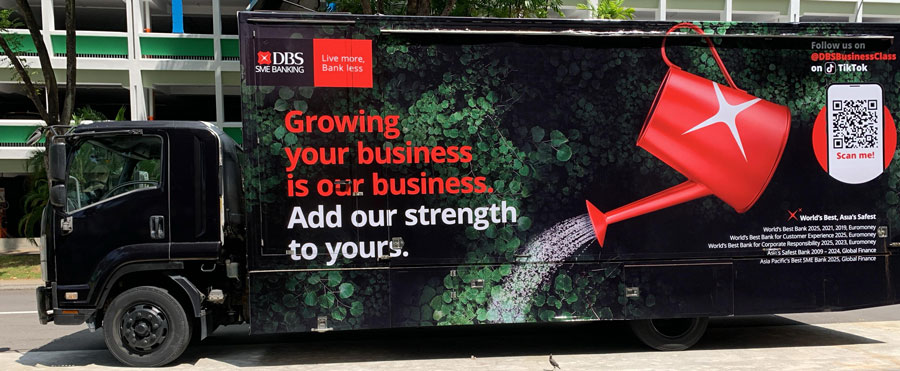 DBS SME Banking mobile LED advertising truck in Singapore